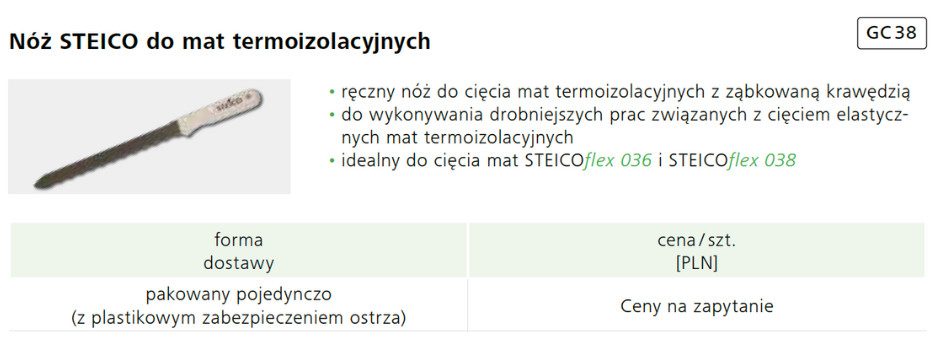 Format STEICO nóż