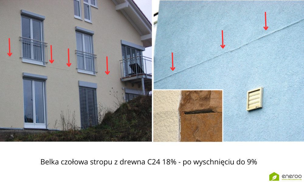 Pęknięcia tynku dookoła stropu - pełzanie elewacji