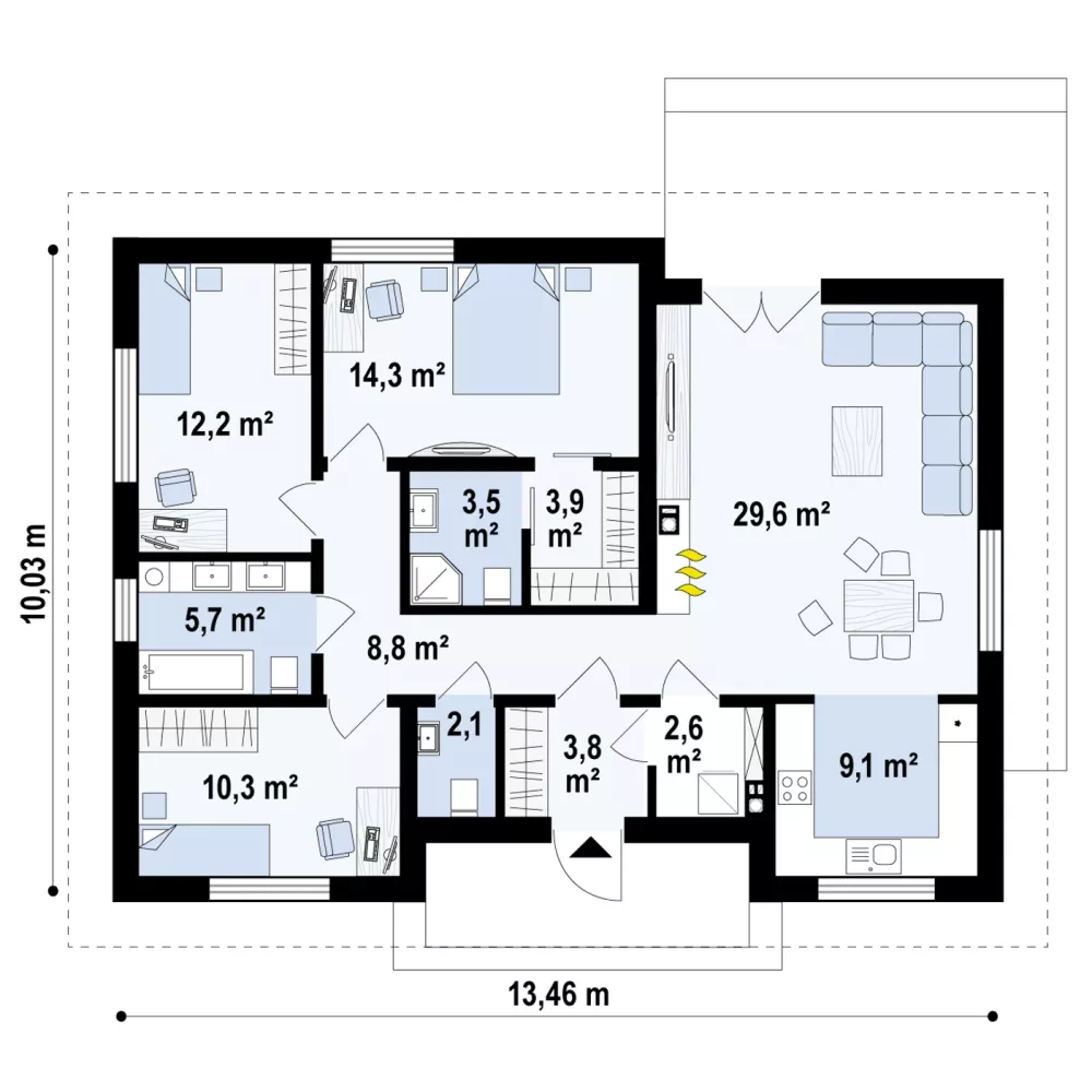 PARTER 104,1 / 106,6 m²