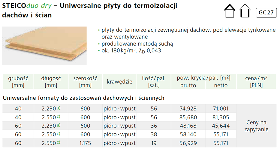 STEICOduo dry cennik