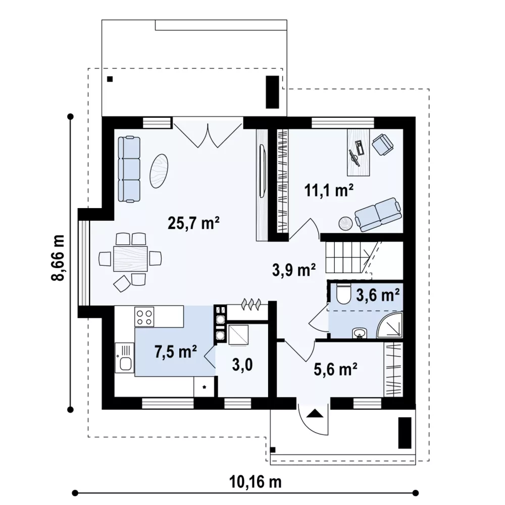 PARTER 59,6 / 60,4 m²
