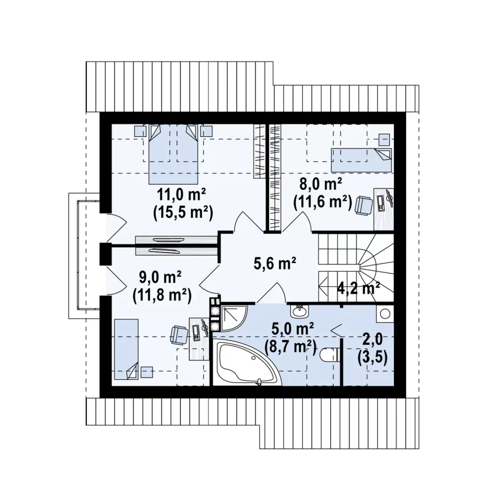 PIĘTRO 40,6 / 60,8 m²