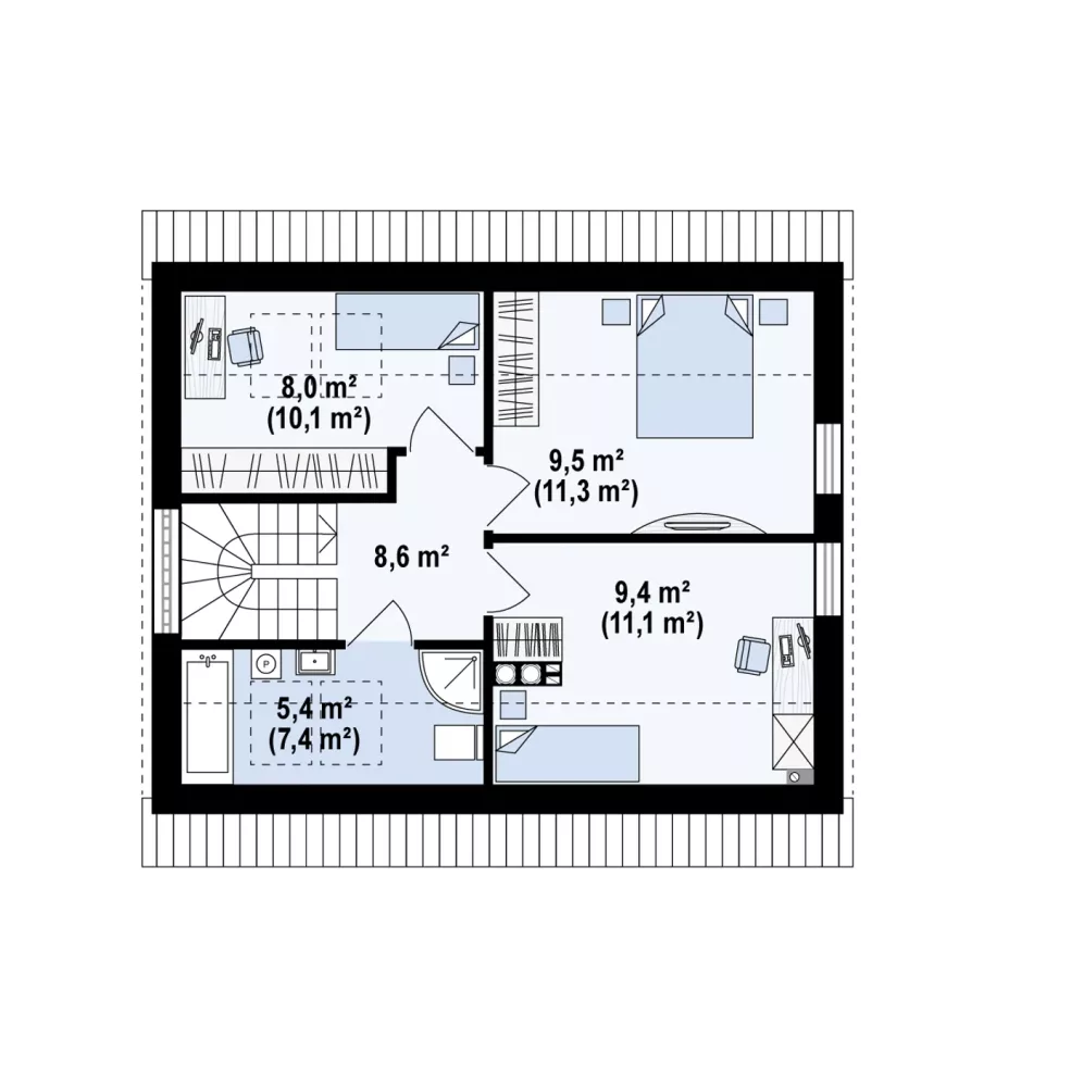 PIĘTRO 41,0 / 48,5 m²