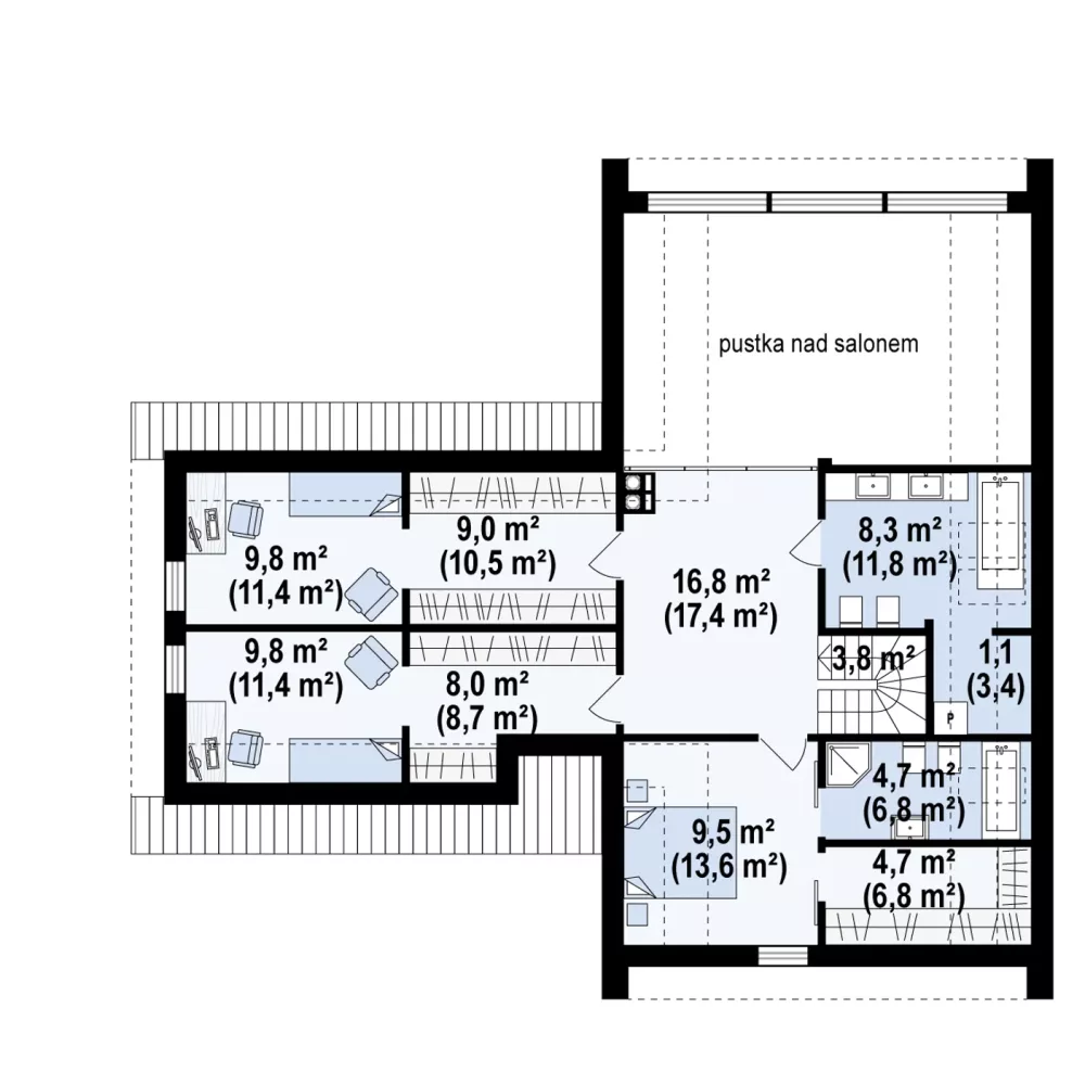 PODDASZE 81,6 / 105,5 m²