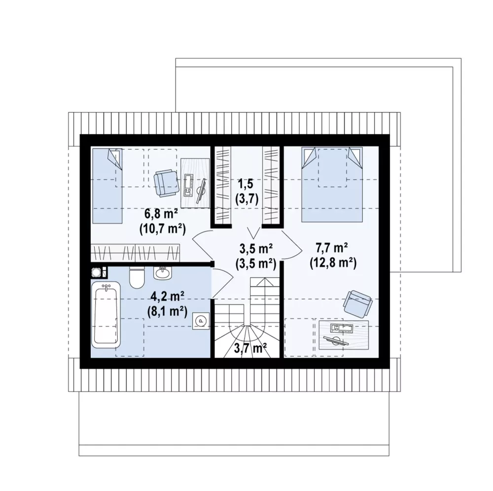 PODDASZE 23,6 / 42,4 m²