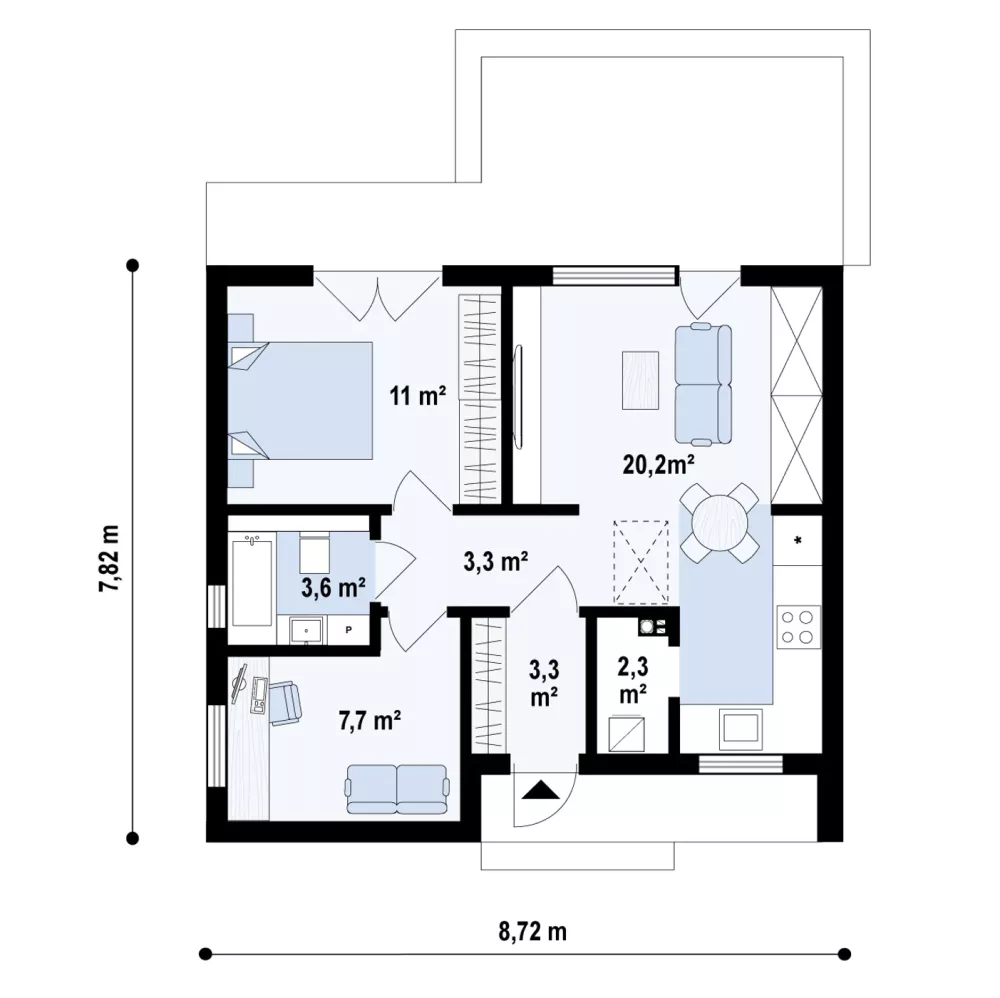 PARTER 49,1 / 51,4 m²