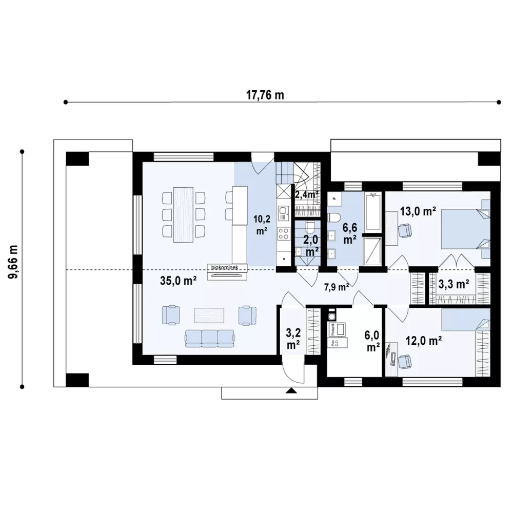 PARTER 95,5 / 101,5 m²