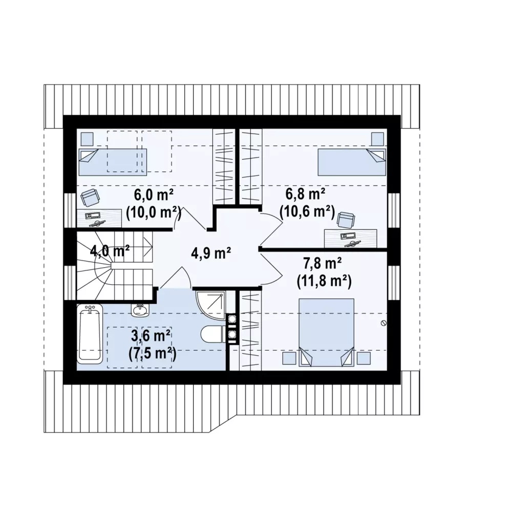 PODDASZE 29,6 / 51,9 m²