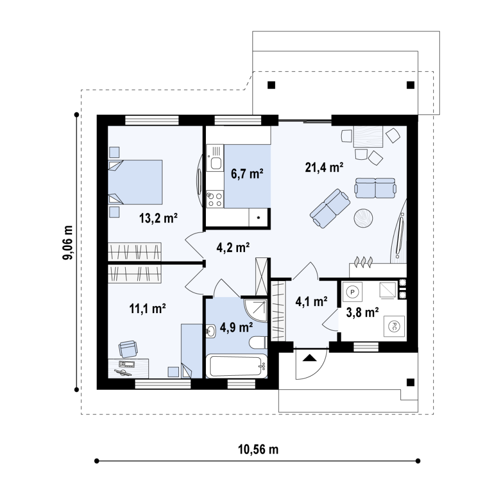 PARTER 65,6 / 69,3 m²