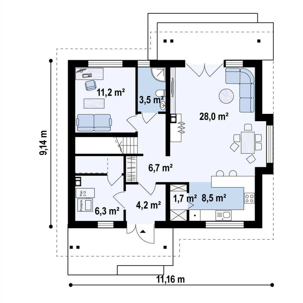 PARTER 65,2 / 72,0 m²