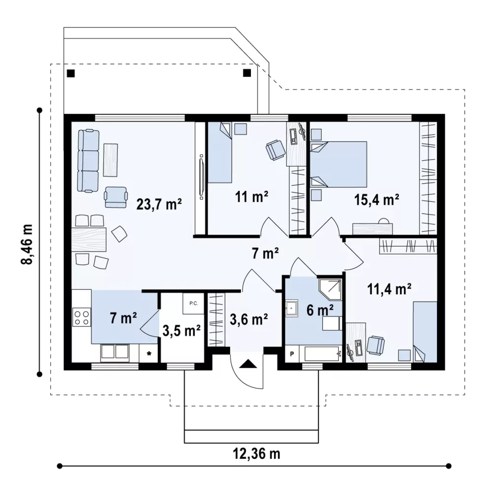 PARTER 84,2 / 87,7 m²